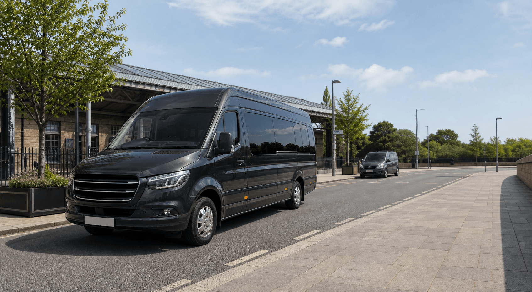 Modern self-drive minibus ready for group travel from Mansfield