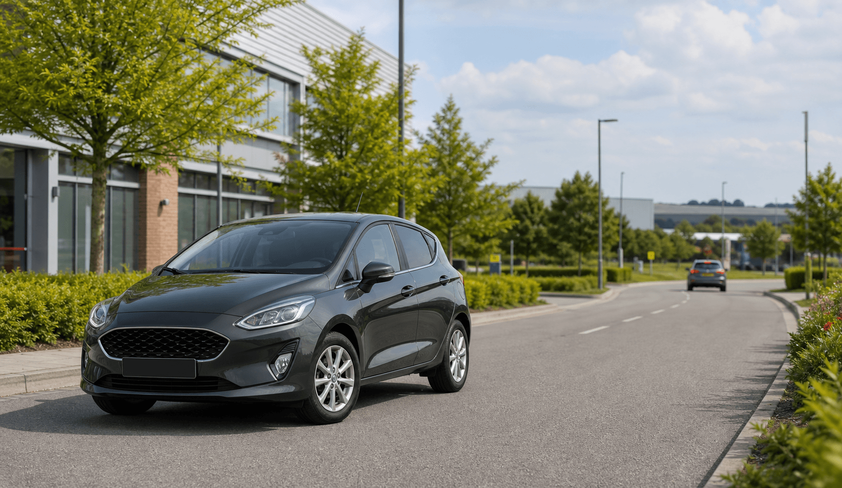 Compact hire car prepared for practical travel around Derby